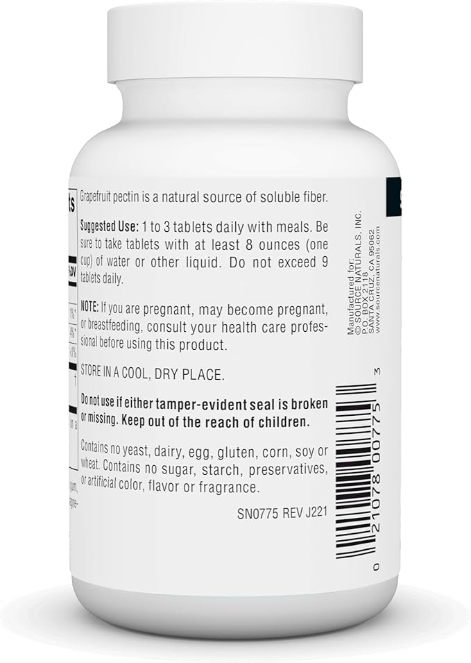 Source Naturals Grapefruit Pectin, Soluble Fiber 1000 mg 60 Tablets