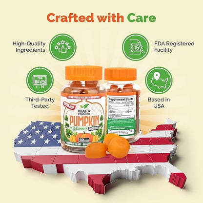 Sugar-Free Pumpkin Seed Oil Gummies 4000 mg - Prostate & Bladder Control Gummies Supplement, Non-GMO, No Artificial Ingredients, Hair Growth & Heart Support, Vegan Extract for Men & Women - 60 Count