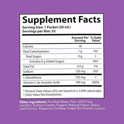 Aurora Nutrascience Mega-Pack Liposomal Glutathione, Antioxidant, 750 mg 32 Packets, 21.7 fl (640 mL)