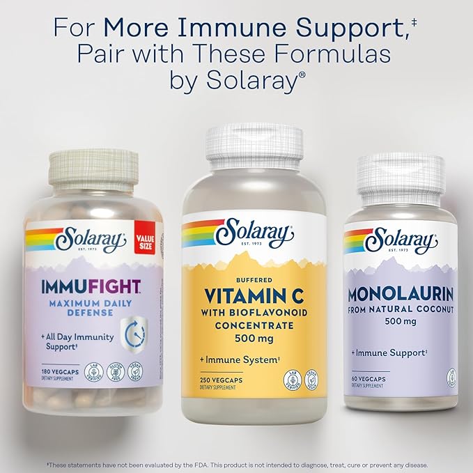 SOLARAY Buffered Vitamin C 500mg 60-Day Guarantee 250 Servings, 250 VegCaps