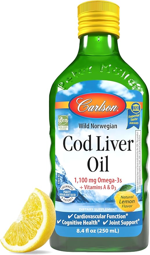 Carlson - Cod Liver Oil, 1100 Omega-3s, Liquid 250 ml