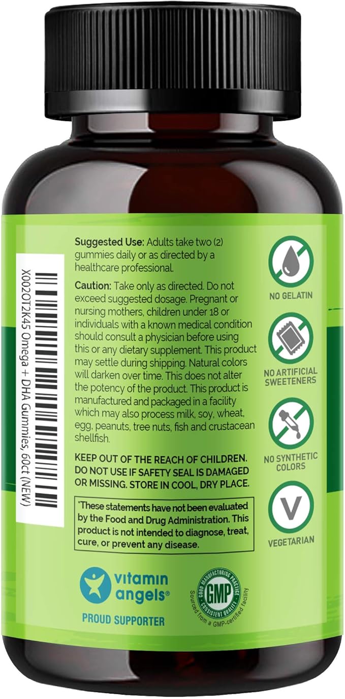 NATURELO Vegetarian DHA and Omega 3 60 Gummies