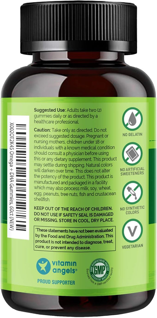 NATURELO Vegetarian DHA and Omega 3 60 Gummies