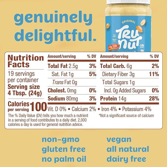 Tru-Nut Plant Based Peanut Butter Protein Powder 16oz