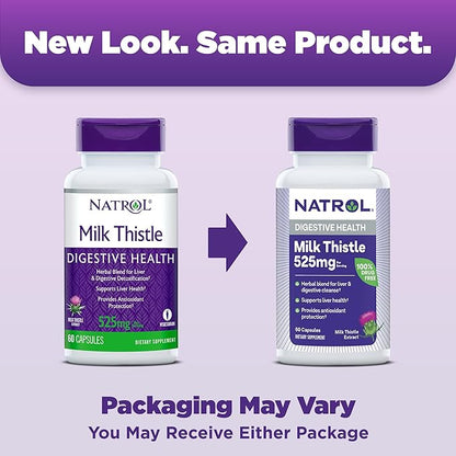 Natrol Milk Thistle 525 mg per 60 Capsules, 30 Day