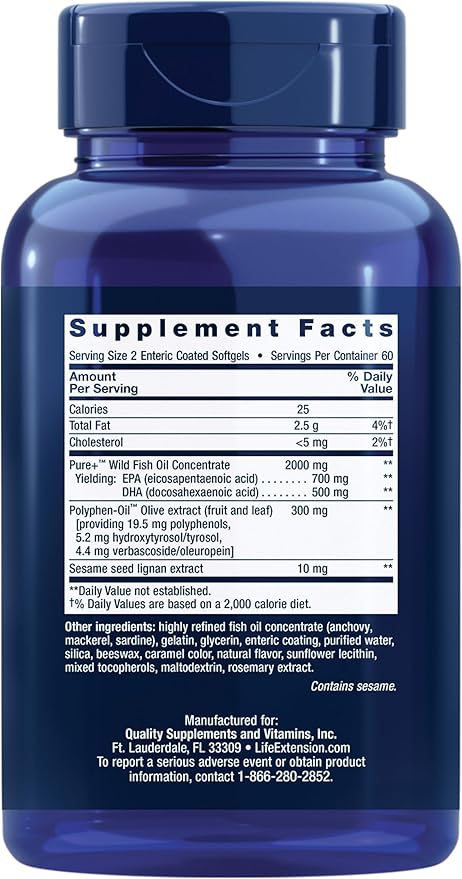 Life Extension Super Omega-3 EPA/DHA Fish 120 Softgels
