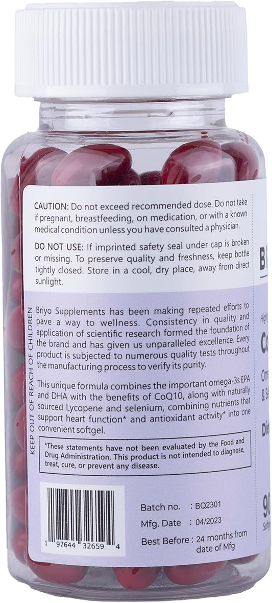Highly absorbable CoQ10 100 mg Plus Omega-3 with (90 softgels)