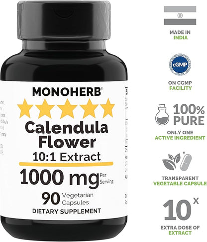 Calendula Flower Extract 1000 mg 90 Vegetarian