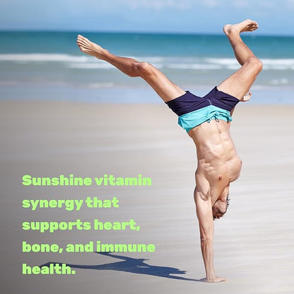DEAL SUPPLEMENT Vitamin D3 2,000 IU + K2 MK7 50mcg Softgels | 2-in-1 Complex with Virgin Coconut Oil | Supports Heart, Bone, Teeth & Immune Health | Easy to Swallow