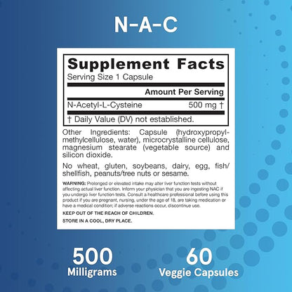 Jarrow Formulas N-A-C 500 mg 60 Servings 4)
