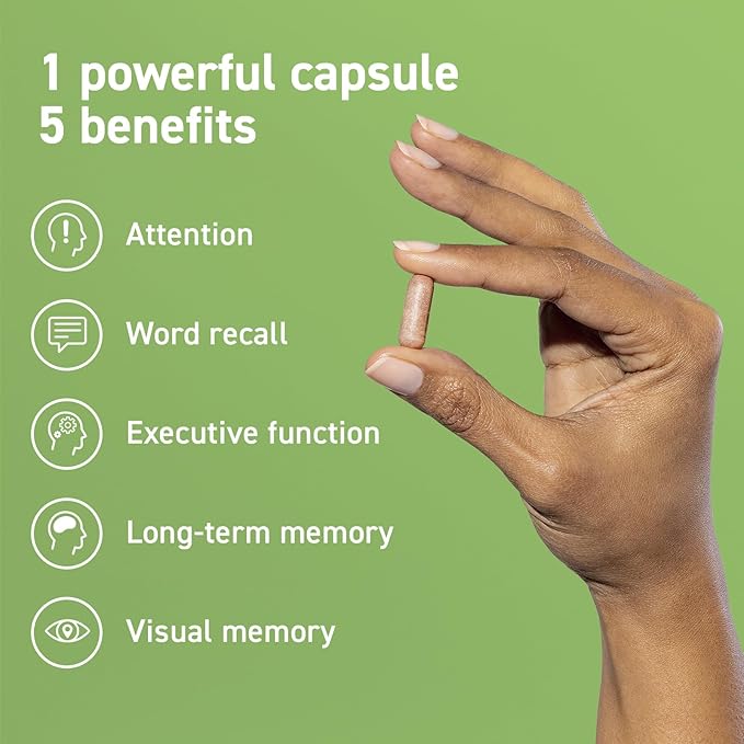 CocoaVia Memory & Focus Brain Supplement, 90 Day, Cocoa Flavanol Blend, Lutein, Added Caffeine for Boost. Improve Cognitive Function, Attention, Vegan & Plant Based, 90 Capsules