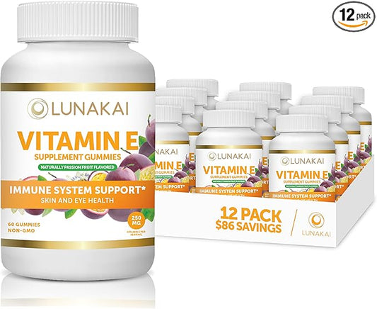Vitamin E Gummies with Vitamin C 250mg (400IU) (400IU) Vit 12 Pack