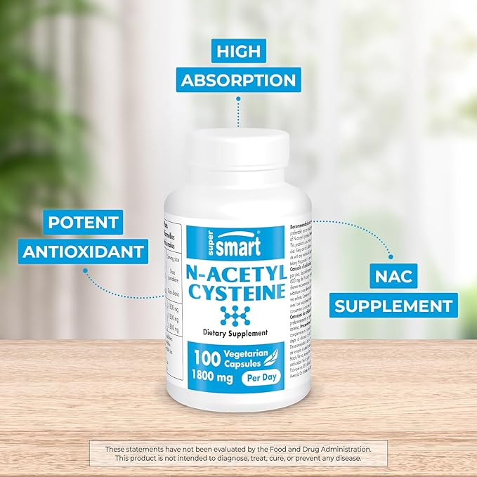 SuperSmart - N-Acetyl Cysteine 1800mg per 100 Vegetarian