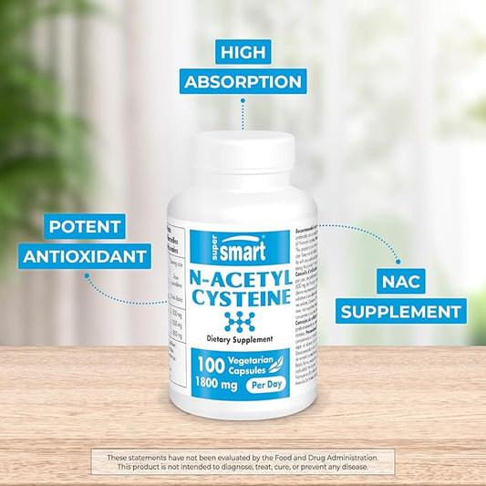 SuperSmart - N-Acetyl Cysteine 1800mg per 100 Vegetarian