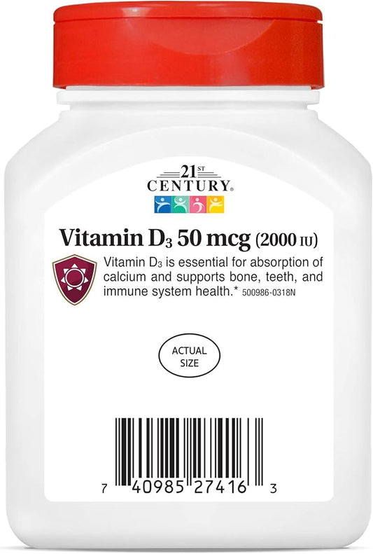 21st Century D3 2000 IU Softgels, 250 Count 2)