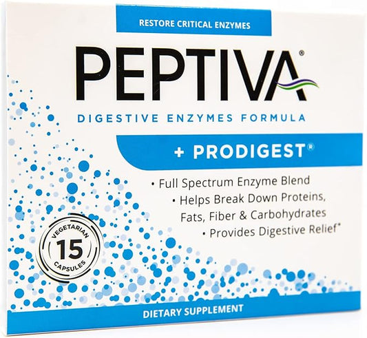 Peptiva Digestive Enzyme Supplement + ProDigest 15 Count