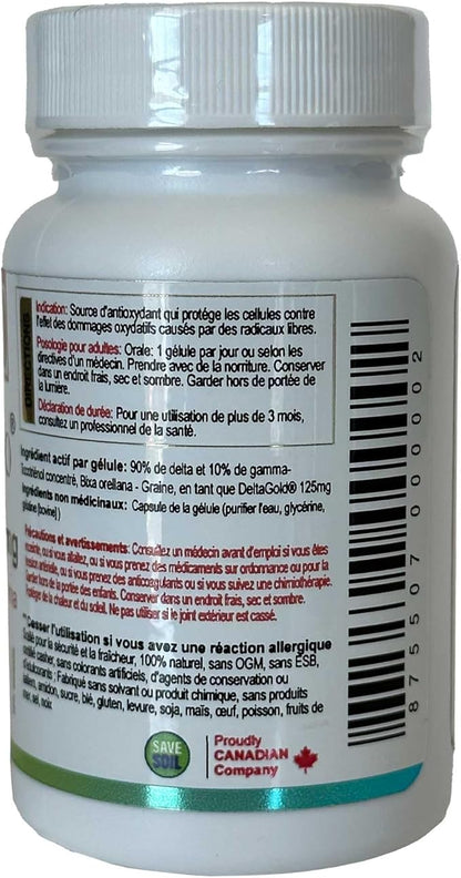 Eannatto Tocotrienols Deltagold Vitamin E Supplements (125 MG 60 Softgels).