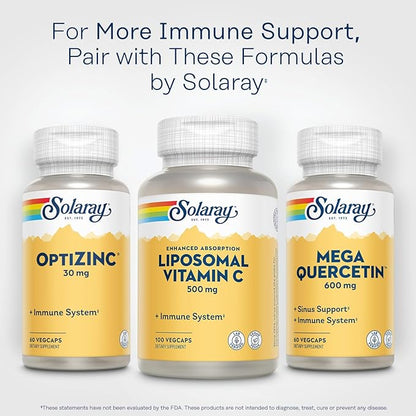 SOLARAY Liposomal Vitamin C 500mg - Enhanced Absorption Vitamin C Liposomal Blend with Fatty Acids - Antioxidant and Immune Support Supplement - Vegan, 60-Day Guarantee, 100 Servings, 100 VegCaps