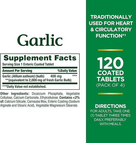 Nature's Bounty Odor Free Garlic 2000 120 Count