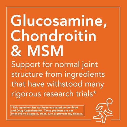 NOW Foods Supplements, Glucosamine & Chondroitin with MSM, Joint Health, Mobility and Comfort*, 180 Veg Capsules