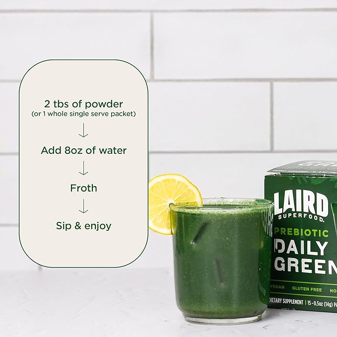 Laird Superfood Prebiotic Daily Greens Powder 15 Single