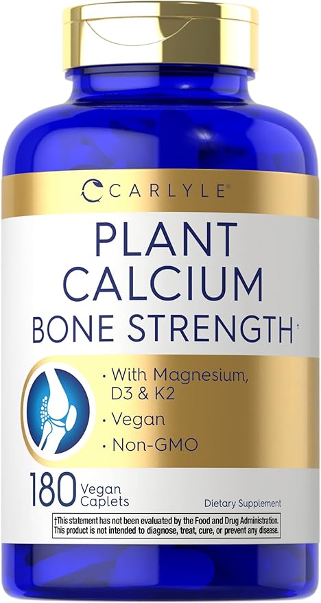 Carlyle Plant Based Calcium with Vitamin K2, D3, D3, Magnesium 180 Vegan