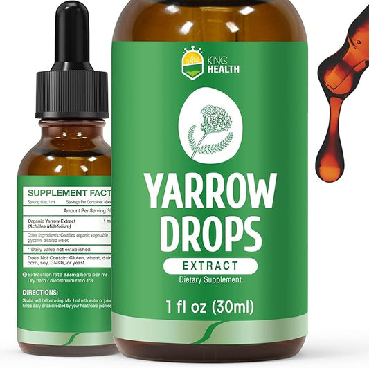 Yarrow Herb Tincture, Organic Yarrow Extract 98% Absorption, 1 Fl