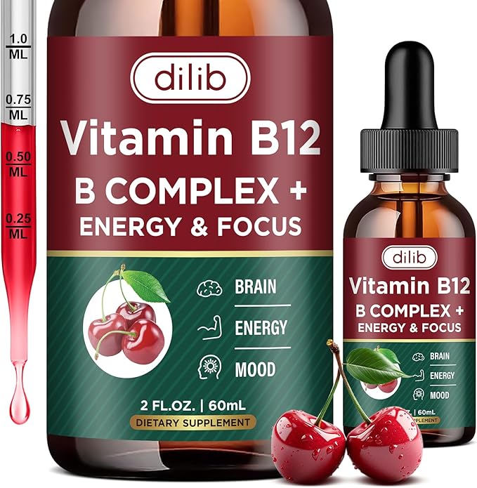 Vitamin B12 Complex 5000 mcg B12 Liquid B3, B5, B5, B6, B6, & B8 for 2 fl.