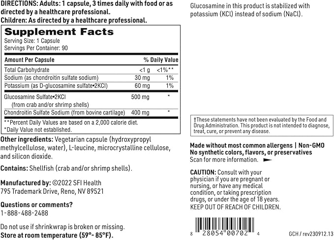 Klaire Labs Glucosamine Chondroitin (90 Capsules)