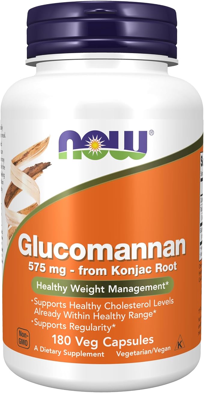 NOW Supplements, Glucomannan (Amorphophallus konjac) 575 180 Veg