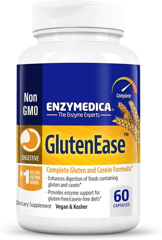 Enzymedica GlutenEase, Digestive Enzymes for Food 60 Count