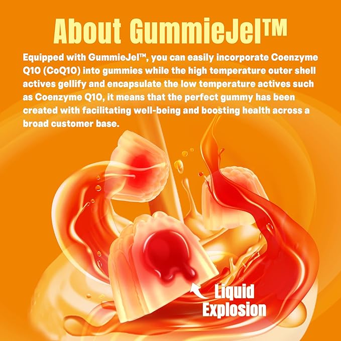 Sugar-Free CoQ10-250mg Filled Gummies 4 Months Omega-3, Vitamin B3 & Q10 Supplements 2-Pack
