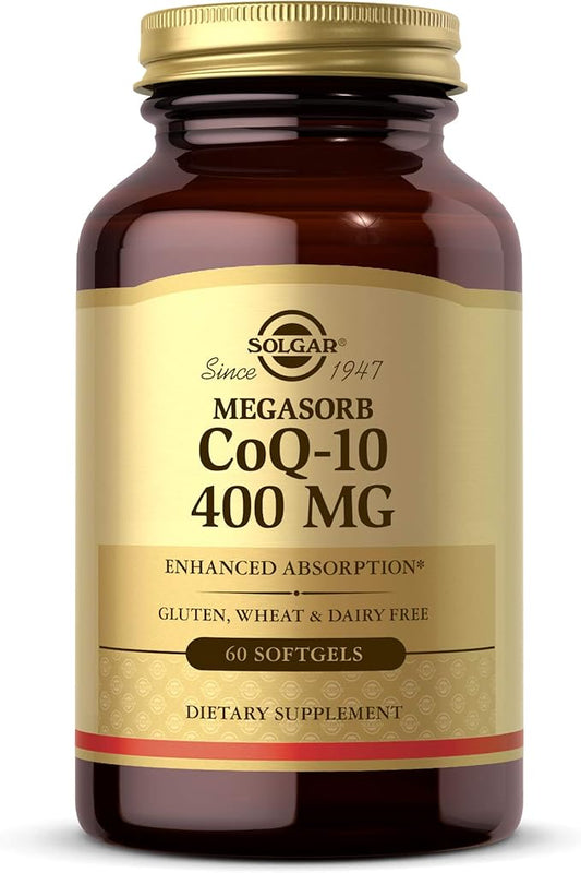 Solgar Megasorb CoQ-10 400 mg, 60 Softgels Q10 Supplement 60 Servings