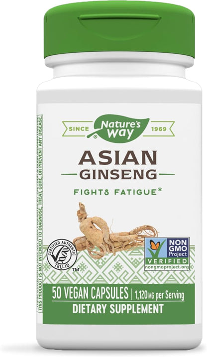 Nature's Way Asian Ginseng, Fights Fatigue*, 1,120mg per 50 Capsules