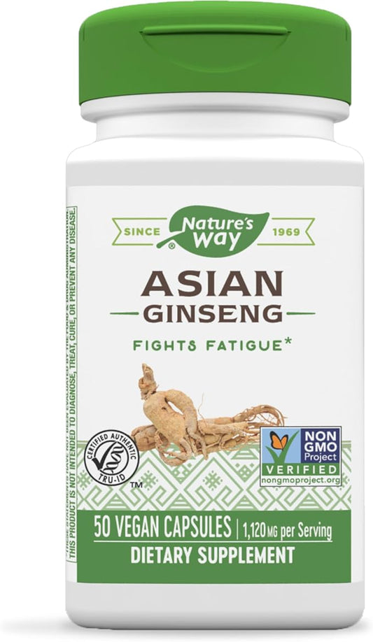 Nature's Way Asian Ginseng, Fights Fatigue*, 1,120mg per 50 Capsules