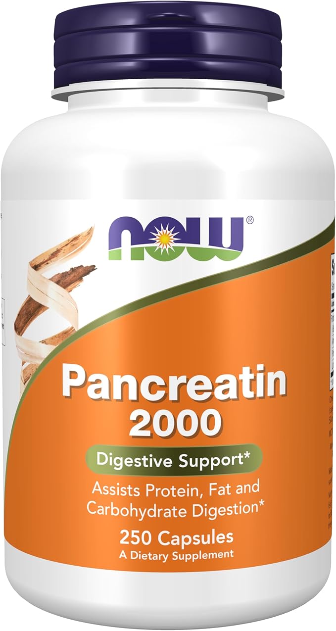 NOW Supplements, Pancreatin 2000 with naturally 250 Capsules