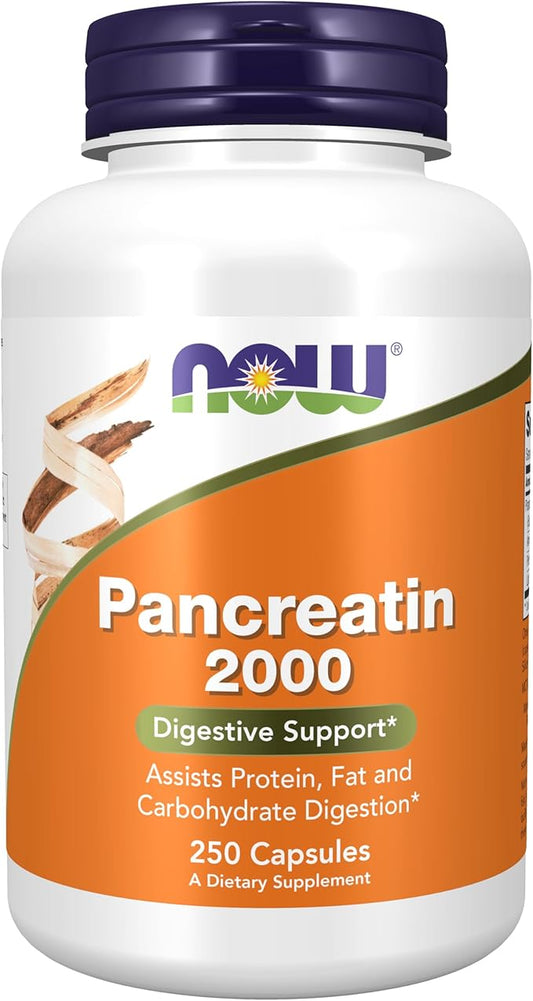 NOW Supplements, Pancreatin 2000 with naturally 250 Capsules