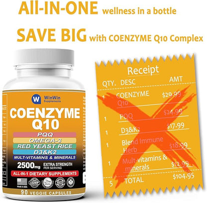 Coq10 1000mg PQQ Omega 3 Fish D3 K2 K2 &