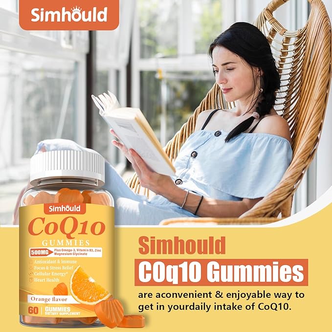 1 Pack CoQ10 500MG Gummies Omega-3, Magnesium, B3 & 3X Better Q10 Supplements 60 Counts