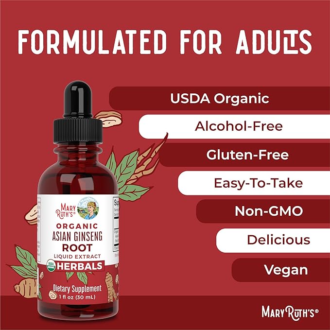 MaryRuth Organics Herbal Supplement Drop, Antioxidant, 1, Ginseng 1 Fluid