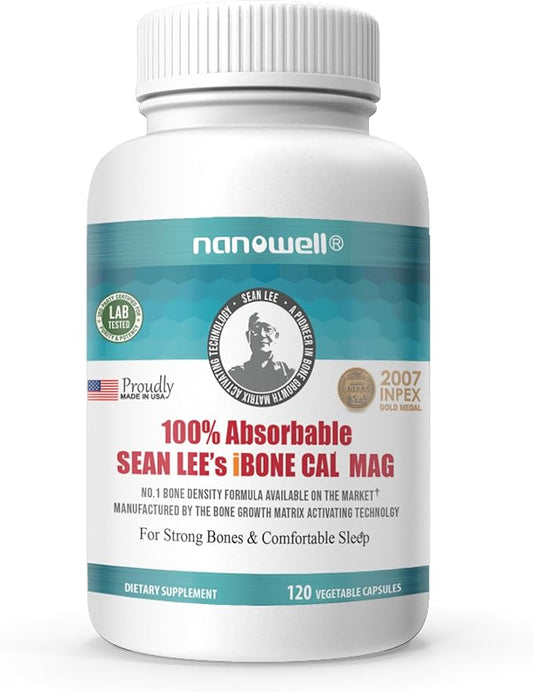 Sean Lee's iBone Cal Mag - Bone Health, Calcium & Magnesium Supplement - 120 Vegetable Capsules, 30 Day Supply