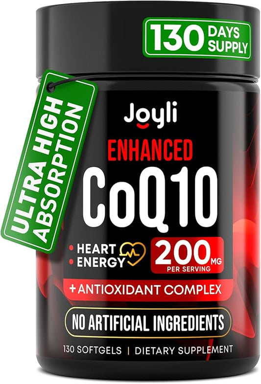 High Absorption CoQ10 200MG Q10, 200mg 200mg Softgels 10 Supplement CoQ10 200 200 mg