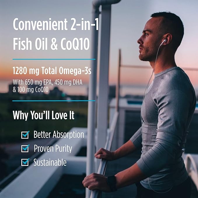 Nordic Naturals Ultimate Omega + CoQ10, Lemon 90 Soft 1280 mg Omega-3 + 100 mg CoQ10 - 45 Servings