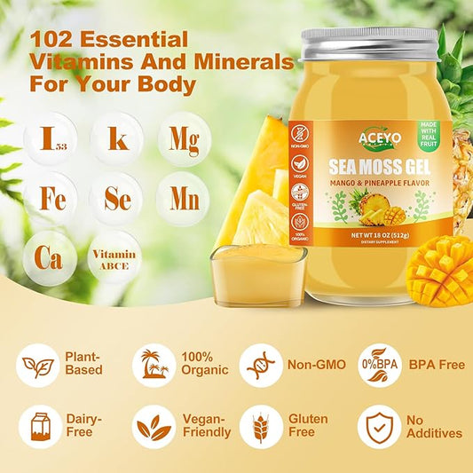 (18 OZ) Irish Sea Moss Gel 102 Vitamins