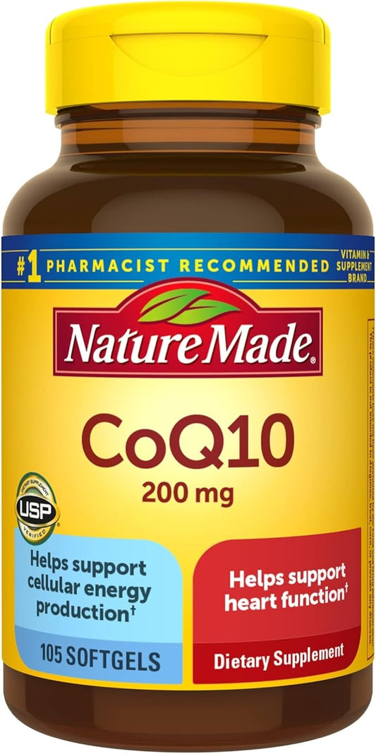 Nature Made CoQ10 200mg, Dietary Supplement 105 Softgels, 105 Day