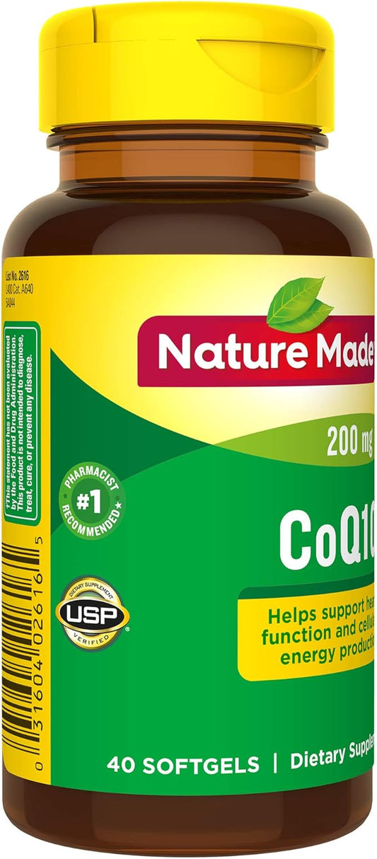 Nature Made CoQ10 200mg, Dietary Supplement 40 Softgels, 40 Day