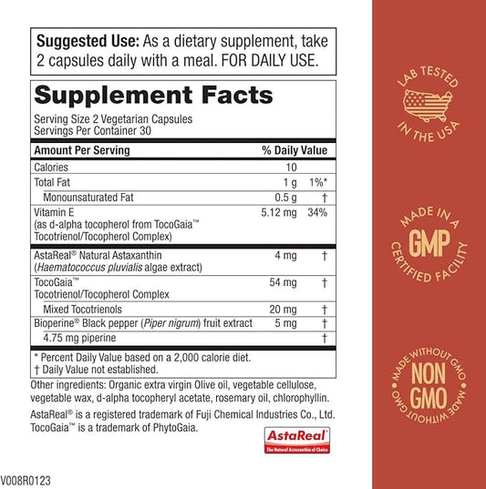 Purity Products AstaFX Astaxanthin Antioxidant Super 4 mg 60 Vegetarian
