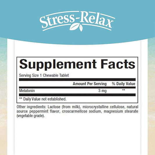 Stress-Relax Melatonin 3 mg by Natural 180 chewable (180 servings),