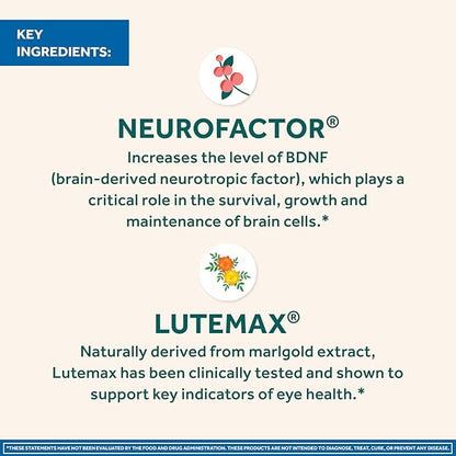 NEURIVA Brain + Eye Supplement 30ct Capsules