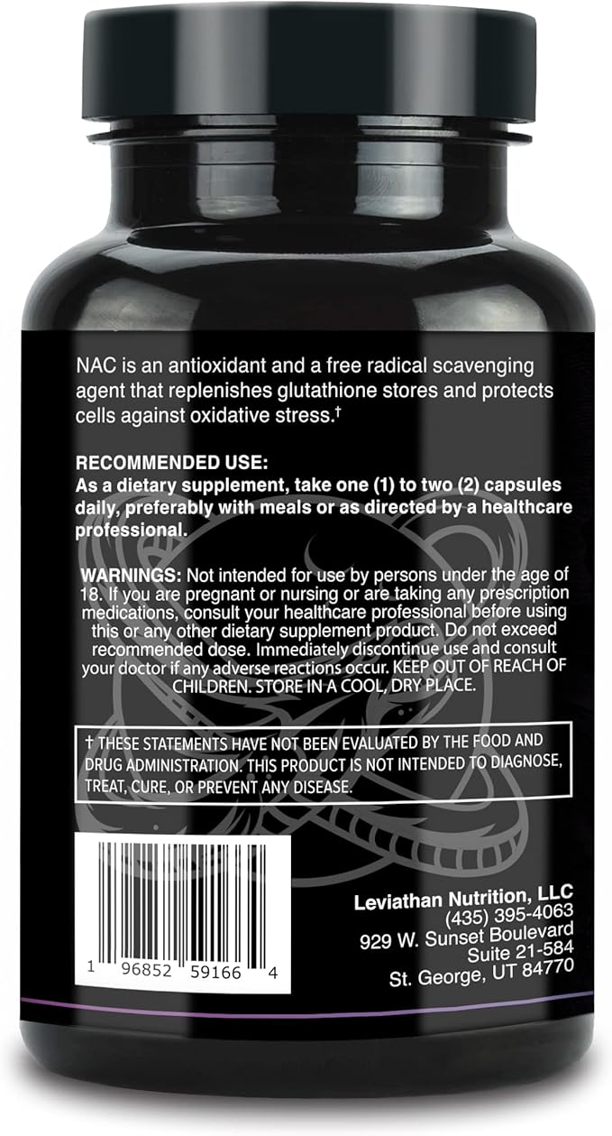 NAC Supplement N-Acetyl Cysteine for Lung, 600mg, 120 120 Capsules